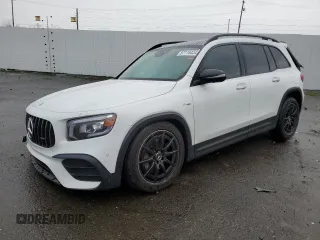 2021 Mercedes-Benz GLB with VIN W1N4M5BB7MW082161, listed as a Copart auction lot 87110434 with 35,993 mi miles and Salvage Title. Bid and sale history available at carsss.com. Image 1.