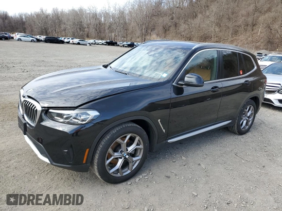 2024 BMW X3 xDrive30i with VIN 5UX53DP07R9U41254, listed as a Copart auction lot 50654335 with 10,357 mi miles and Salvage Title. Bid and sale history available at DreamBid. Image 1.