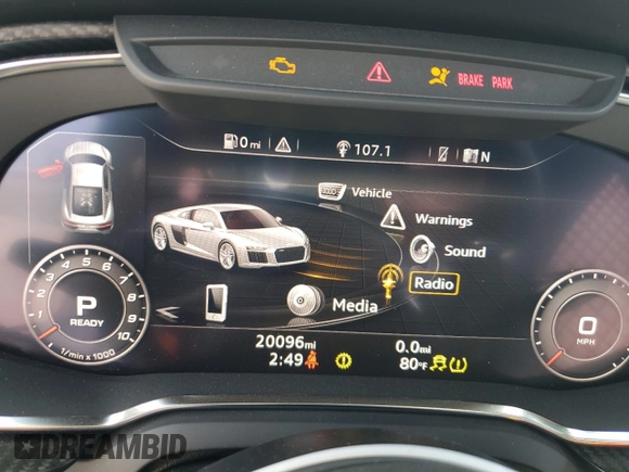 2017 Audi R8 z VIN WUAKBAFX2H7903141, wystawiony jako Copart lot #46552054 z przebiegiem 20 096 mil mil oraz . Historia ofert i sprzedaży dostępna na DreamBid. Obrazek 9.