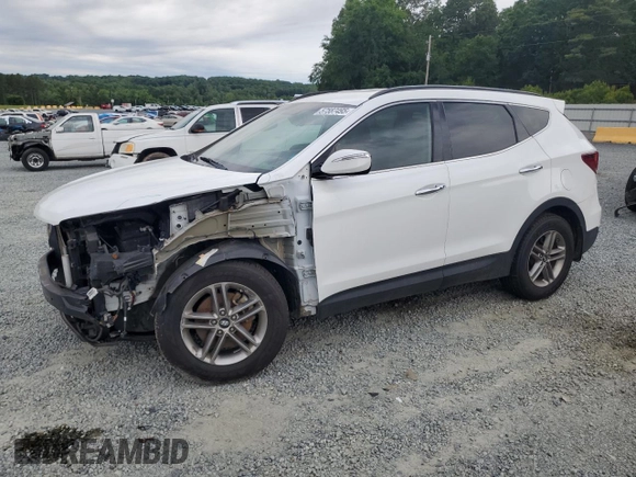 2018 Hyundai Santa Fe 2.4L z VIN 5NMZU3LB6JH104469, wystawiony jako Copart lot #57587495 z przebiegiem 78 267 mil mil oraz Szkoda całkowita • Salvage title. Historia ofert i sprzedaży dostępna na DreamBid. Obrazek 1.