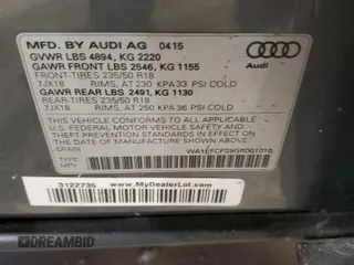2016 Audi Q3 Premium Plus with VIN WA1EFCFS9GR001016, listed as a Copart auction lot 52300205 with 42,518 mi miles and Salvage Title. Bid and sale history available at carsss.com. Image 13.
