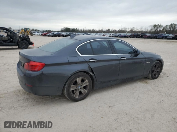 2011 BMW 5 Series 528i with VIN WBAFR1C55BC748660, listed as a Copart auction lot 45289825 with 135,768 mi miles and Salvage Title. Bid and sale history available at carsss.com. Image 3.