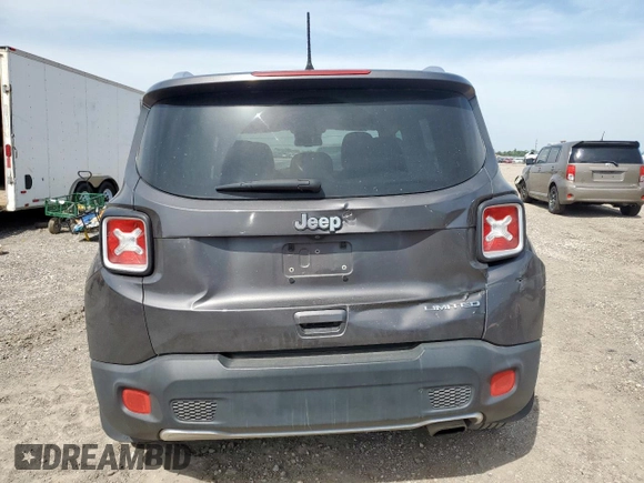 2018 Jeep Renegade Limited with VIN ZACCJADB2JPJ19589, listed as a Copart auction lot 57162995 with 57,585 mi miles and Salvage title. Bid and sale history available at DreamBid. Image 6.