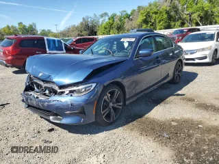 2021 BMW 3 Series 330i with VIN 3MW5R1J07M8B63494, listed as a Copart auction lot 50042565 with 0 mi miles and Salvage Title. Bid and sale history available at carsss.com. Image 1.