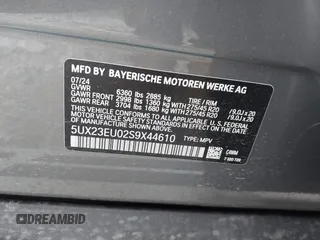 2025 BMW X5 xDrive40i with VIN 5UX23EU02S9X44610, listed as a IAAI auction lot 41469794 with 1,964 mi miles. Bid and sale history available at carsss.com. Image 9.