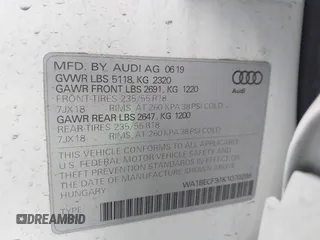 2019 Audi Q3 Premium Plus with VIN WA1BECF31K1070286, listed as a IAAI auction lot 42688823 with 51,392 mi miles and . Bid and sale history available at DreamBid. Image 9.