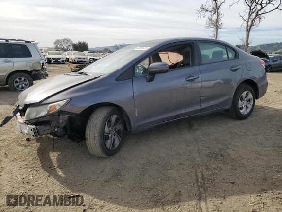 2014 Honda Civic Sedan LX with VIN 19XFB2F52EE224467, listed as a Copart auction lot 47305665 with 179,164 mi miles and Salvage Title. Bid and sale history available at carsss.com. Image 1.