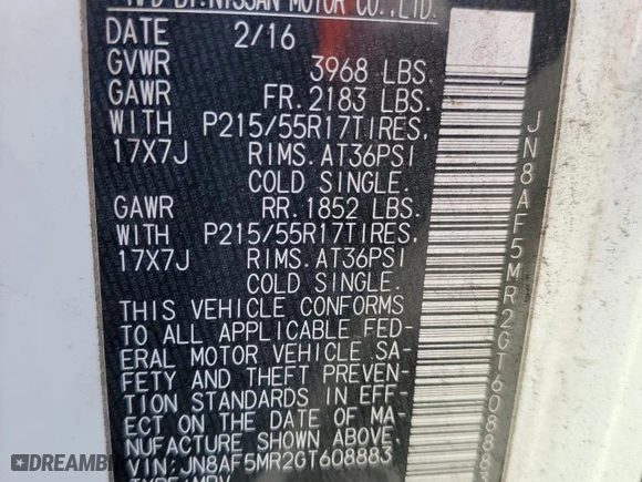 2016 Nissan Juke S with VIN JN8AF5MR2GT608883, listed as a Copart auction lot 80477264 with 102,007 mi miles and Salvage Title. Bid and sale history available at carsss.com. Image 13.