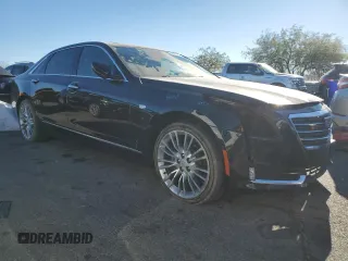 2017 Cadillac CT6 Premium Luxury AWD with VIN 1G6KH5R64HU182458, listed as a Copart auction lot 82795184 with 99,444 mi miles and Salvage title. Bid and sale history available at DreamBid. Image 4.