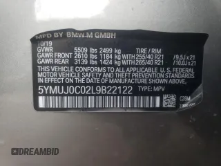 2020 BMW X4 M Competition z VIN 5YMUJ0C02L9B22122, wystawiony jako Copart lot #36339293 z przebiegiem Nie podano mil oraz . Historia ofert i sprzedaży dostępna na DreamBid. Obrazek 12.