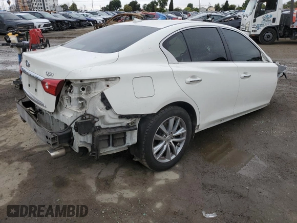 2014 Infiniti Q50 Premium with VIN JN1BV7AR9EM689488, listed as a Copart auction lot 51466605 with Not Provided miles and Salvage Title. Bid and sale history available at DreamBid. Image 3.