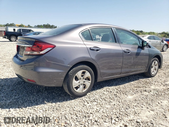 2014 Honda Civic Sedan LX with VIN 19XFB2F57EE076445, listed as a Copart auction lot 52395105 with 116,571 mi miles and Non Repairable. Bid and sale history available at carsss.com. Image 3.