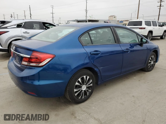 2015 Honda Civic Sedan LX with VIN 19XFB2F5XFE220989, listed as a Copart auction lot 55122805 with 116,410 mi miles and Salvage Title. Bid and sale history available at carsss.com. Image 3.