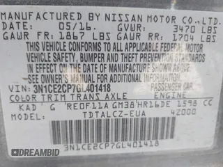 2016 Nissan Note S Plus with VIN 3N1CE2CP7GL401418, listed as a IAAI auction lot 42084763 with 187,268 mi miles and . Bid and sale history available at DreamBid. Image 9.