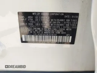 2020 Subaru Outback Premium with VIN 4S4BTAEC8L3178794, listed as a IAAI auction lot 42591828 with 70,062 mi miles and . Bid and sale history available at DreamBid. Image 9.