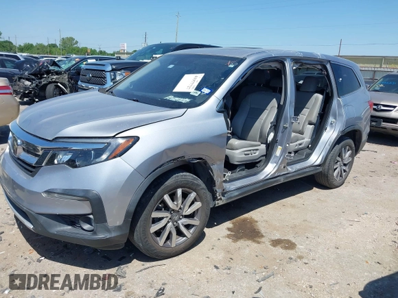 2019 Honda Pilot EX-L with VIN 5FNYF5H58KB040331, listed as a IAAI auction lot 41977727 with 90,655 mi miles and . Bid and sale history available at DreamBid. Image 2.