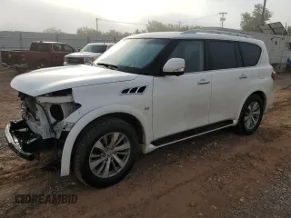 2017 Infiniti QX80 with VIN JN8AZ2NE8H9161010, listed as a Copart auction lot 72314114 with 63,025 mi miles and Salvage Title. Bid and sale history available at carsss.com. Image 1.