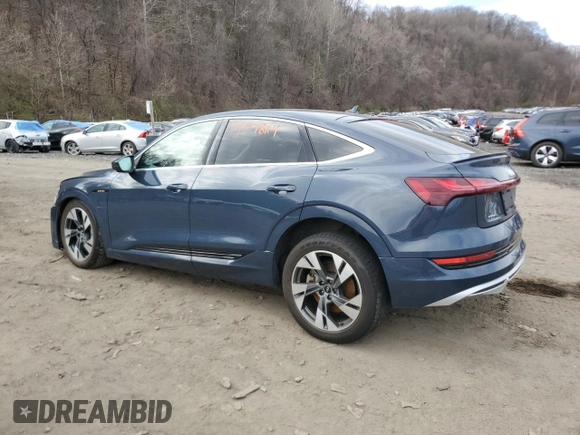 2021 Audi e-tron Sportback Prestige z VIN WA13AAGE0MB019623, wystawiony jako Copart lot #49598914 z przebiegiem 20 856 mil mil oraz . Historia ofert i sprzedaży dostępna na DreamBid. Obrazek 2.