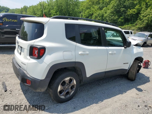 2017 Jeep Renegade Sport with VIN ZACCJBAB5HPE58712, listed as a Copart auction lot 59289025 with 81,393 mi miles and Salvage title. Bid and sale history available at DreamBid. Image 3.
