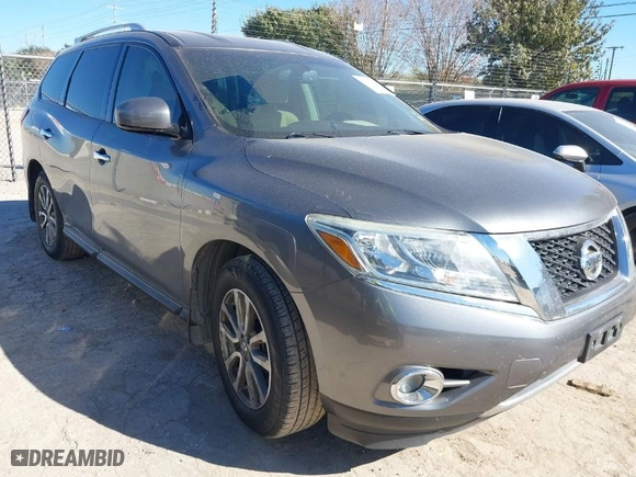 2016 Nissan Pathfinder S with VIN 5N1AR2MNXGC624565, listed as a IAAI auction lot 41213601 with 109,603 mi miles. Bid and sale history available at carsss.com. Image 1.