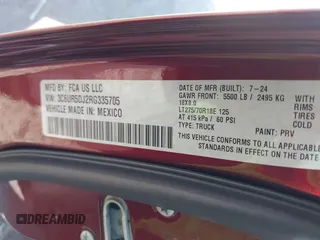 2024 Ram 2500 Big Horn with VIN 3C6UR5DJ2RG335705, listed as a IAAI auction lot 41400752 with 6,335 mi miles. Bid and sale history available at carsss.com. Image 9.
