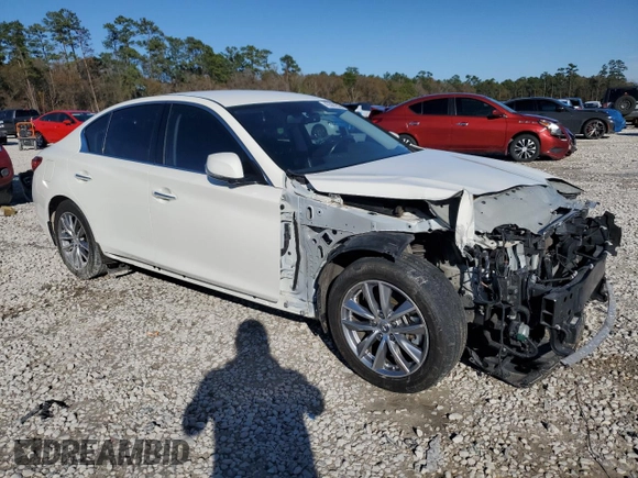 2021 Infiniti Q50 Pure with VIN JN1EV7AP6MM701378, listed as a Copart auction lot 43383655 with 87,293 mi miles and Salvage title. Bid and sale history available at DreamBid. Image 4.