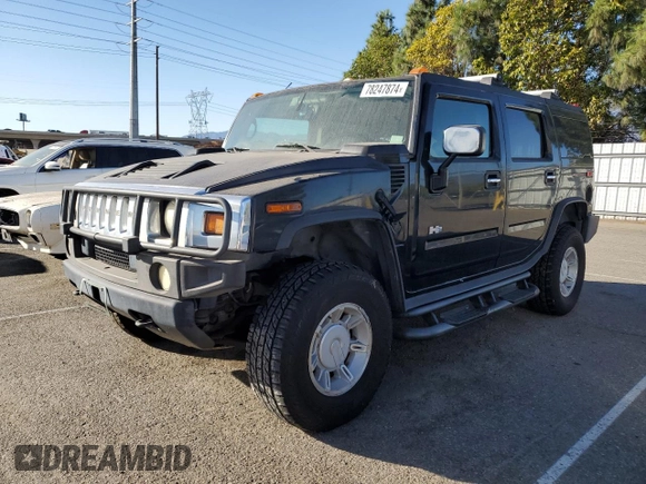 2003 Hummer H2 with VIN 5GRGN23U33H114928, listed as a Copart auction lot 78247874 with 290,954 mi miles and Clean Title. Bid and sale history available at carsss.com. Image 1.