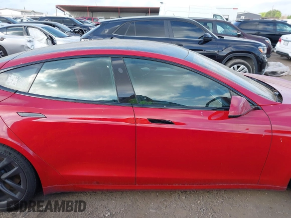 2021 Tesla Model S Plaid with VIN 5YJSA1E60MF447203, listed as a IAAI auction lot 42025120 with 58,190 mi miles. Bid and sale history available at carsss.com. Image 13.