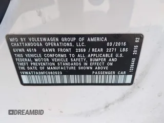 2015 Volkswagen Passat Limited Edition Edition с VIN 1VWAT7A39FC082523, выставлен на аукционе IAAI как лот 41773358 с пробегом 217 069 миль миль и . История ставок и продаж доступна на DreamBid. Изображение 9.