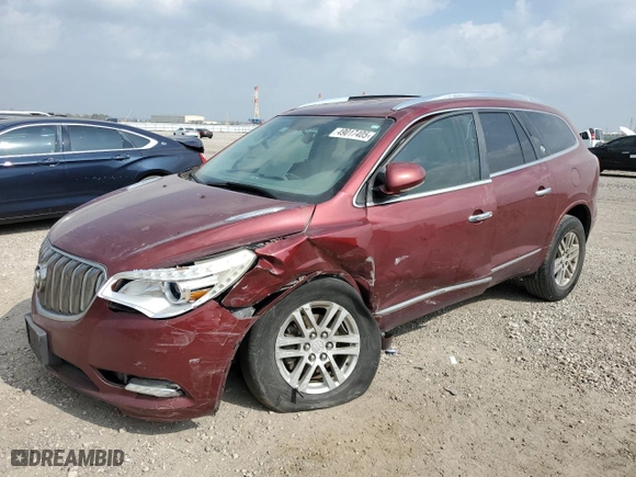 2015 Buick Enclave Convenience with VIN 5GAKRAKDXFJ222506, listed as a Copart auction lot 49017405 with 0 mi miles and Salvage Title. Bid and sale history available at carsss.com. Image 1.
