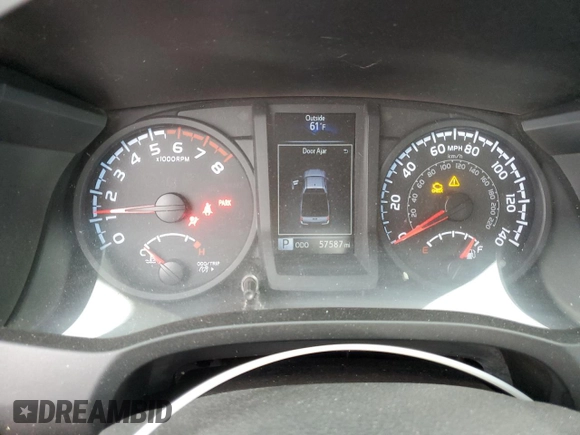2018 Toyota Tacoma SR with VIN 5TFRX5GN1JX124112, listed as a Copart auction lot 50596975 with 57,587 mi miles and Salvage Title. Bid and sale history available at DreamBid. Image 9.