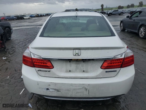 2014 Honda Accord Hybrid EX-L with VIN 1HGCR6F54EA002278, listed as a Copart auction lot 43958245 with 185,376 mi miles and Salvage Title. Bid and sale history available at carsss.com. Image 6.