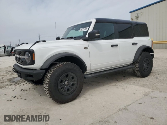 2024 Ford Bronco Wildtrak with VIN 1FMEE2BP6RLB29591, listed as a Copart auction lot 48225165 with 4,466 mi miles and Salvage title. Bid and sale history available at DreamBid. Image 1.