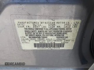 2011 Nissan Sentra S with VIN 3N1AB6AP6BL732008, listed as a IAAI auction lot 41781701 with 174,996 mi miles and . Bid and sale history available at DreamBid. Image 9.
