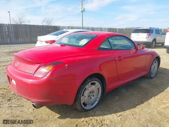 2002 Lexus SC 430 with VIN JTHFN48Y620008327, listed as a IAAI auction lot 41551118 with NaN miles. Bid and sale history available at carsss.com. Image 4.
