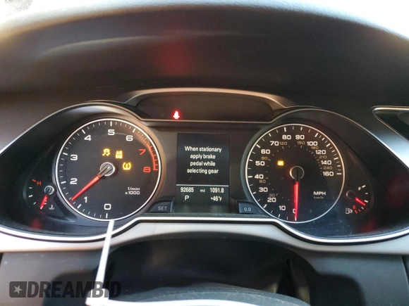 2015 Audi A4 Premium Plus with VIN WAUFFAFLXFN013671, listed as a Copart auction lot 51095675 with 92,685 mi miles and Salvage Title. Bid and sale history available at carsss.com. Image 9.