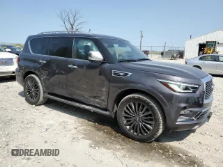 2022 Infiniti QX80 SENSORY with VIN JN8AZ2BE6N9291755, listed as a Copart auction lot 69965224 with 28,402 mi miles and Salvage Title. Bid and sale history available at carsss.com. Image 4.