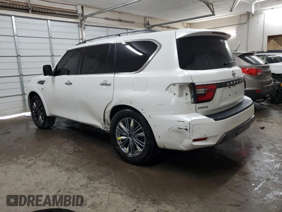 2021 Nissan Armada Platinum with VIN JN8AY2CC7M9148294, listed as a Copart auction lot 70043814 with 48,105 mi miles and Salvage Title. Bid and sale history available at carsss.com. Image 2.