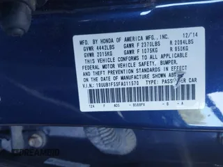 2015 Acura TLX Technology with VIN 19UUB1F55FA011570, listed as a IAAI auction lot 42437612 with 156,925 mi miles and . Bid and sale history available at DreamBid. Image 9.