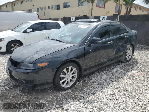 2008 Acura TSX Nav with VIN JH4CL96938C013039, listed as a Copart auction lot 47817355 with 113,606 mi miles and Salvage Title. Bid and sale history available at carsss.com. Image 1.
