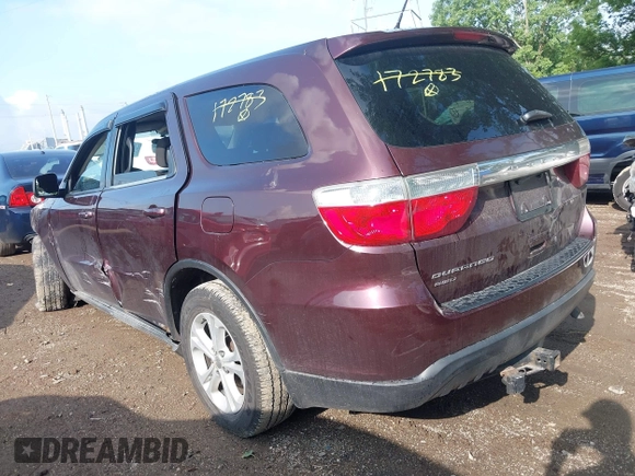 2012 Dodge Durango SXT with VIN 1C4RDJAG5CC172783, listed as a IAAI auction lot 42439477 with 191,890 mi miles and . Bid and sale history available at DreamBid. Image 3.