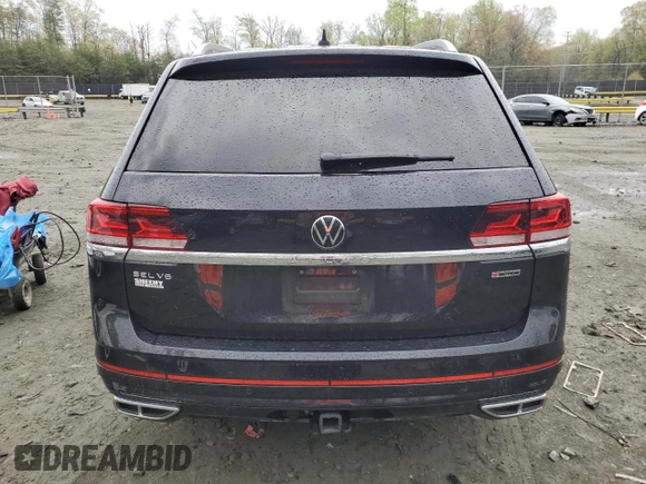 2022 Volkswagen Atlas SEL Premium R-Line with VIN 1V2FR2CA3NC515322, listed as a Copart auction lot 53089235 with 36,581 mi miles and Salvage title. Bid and sale history available at DreamBid. Image 6.