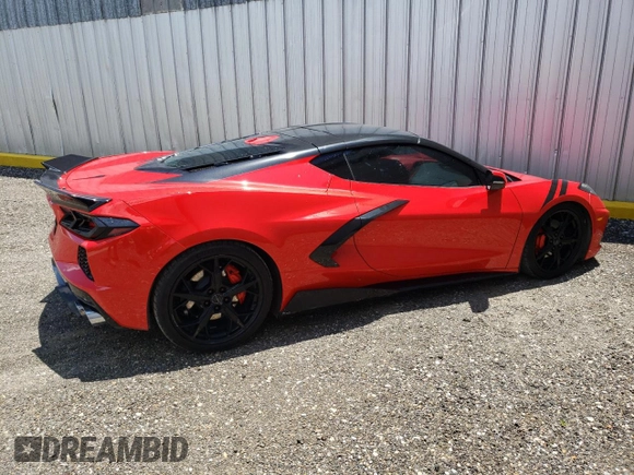 2020 Chevrolet Corvette 2LT with VIN 1G1Y72D48L5000755, listed as a Copart auction lot 55525194 with 28,030 mi miles and Salvage Title. Bid and sale history available at carsss.com. Image 3.