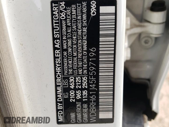 2005 Mercedes-Benz C 240 z VIN WDBRH61J45F597196, wystawiony jako Copart lot #74594094 z przebiegiem 153 537 mil mil oraz Szkoda całkowita • Salvage title. Historia ofert i sprzedaży dostępna na DreamBid. Obrazek 14.