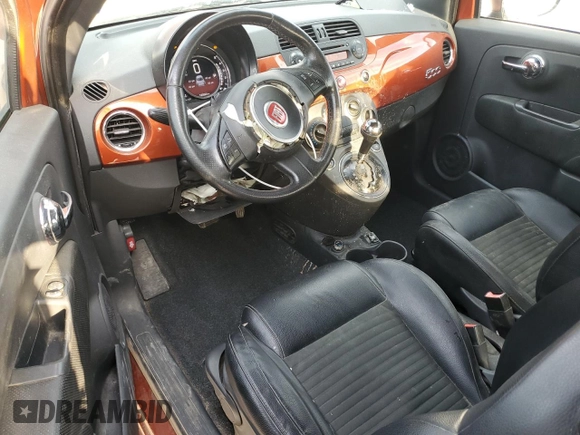 2015 FIAT 500 Sport with VIN 3C3CFFBR5FT648427, listed as a Copart auction lot 53160575 with 139,524 mi miles and Salvage Title. Bid and sale history available at carsss.com. Image 8.