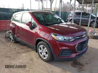 2017 Chevrolet Trax LS with VIN 3GNCJKSBXHL260643, listed as a IAAI auction lot 41833283 with 158,978 mi miles. Bid and sale history available at carsss.com. Image 1.