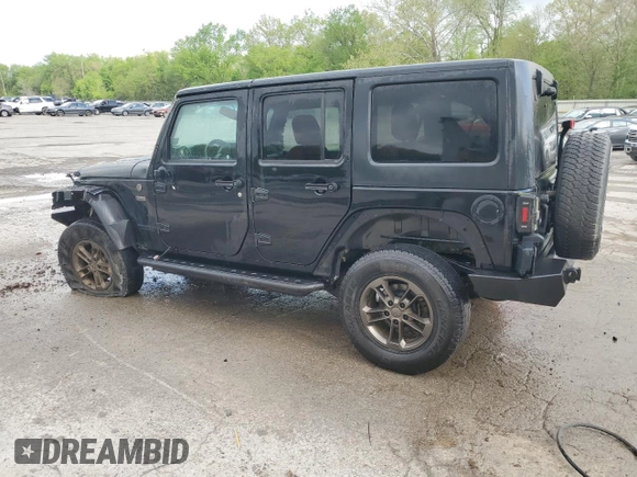 2016 Jeep Wrangler Unlimited 75th Anniversary with VIN 1C4HJWEG3GL198641, listed as a Copart auction lot 55892035 with 128,702 mi miles and Salvage title. Bid and sale history available at DreamBid. Image 2.