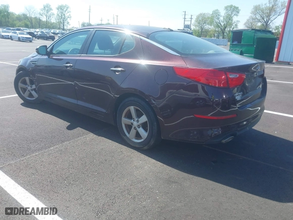 2014 Kia Optima LX with VIN 5XXGM4A77EG310738, listed as a IAAI auction lot 41990314 with 1 mi miles. Bid and sale history available at carsss.com. Image 3.