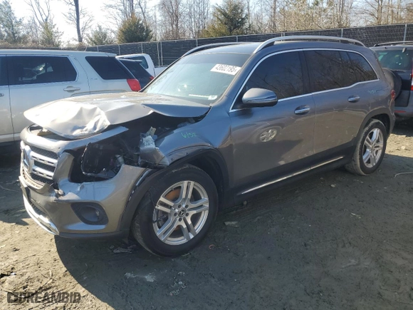 2020 Mercedes-Benz GLB with VIN WDC4M4HB1LW004797, listed as a Copart auction lot 43602195 with 76,949 mi miles and Salvage Title. Bid and sale history available at carsss.com. Image 1.