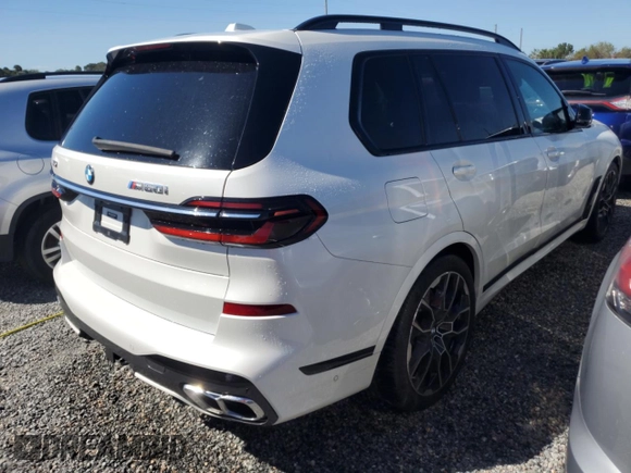 2023 BMW X7 M60i z VIN 5UX33EM07P9P54139, wystawiony jako Copart lot #74120224 z przebiegiem Nie podano mil oraz Szkoda całkowita • Salvage title. Historia ofert i sprzedaży dostępna na DreamBid. Obrazek 3.